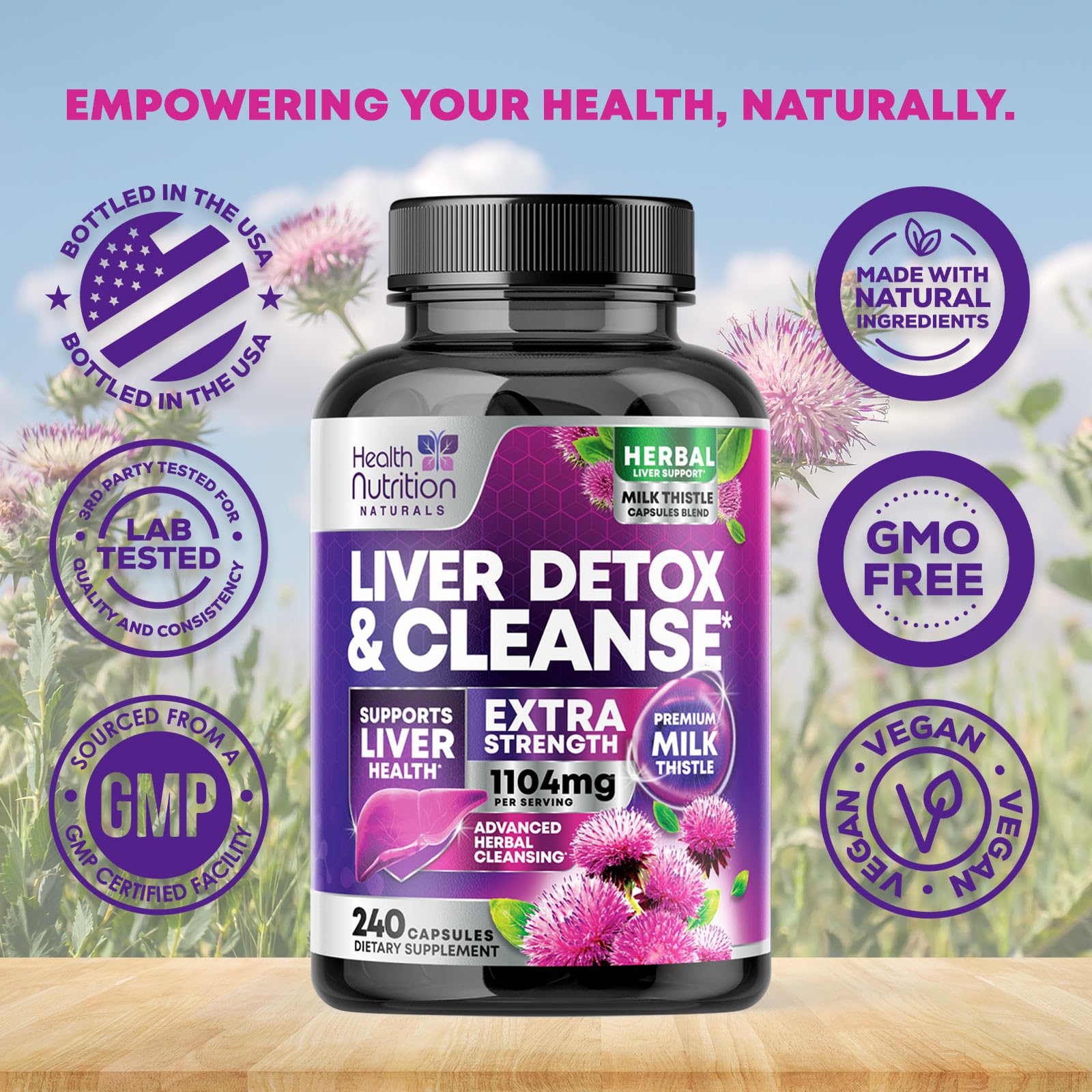 Health Nutrition Naturals dandelion root bottle image highlighting traditional detox supporters.