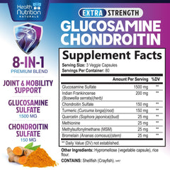 Health Nutrition Naturals Glucosamine Chondroitin 2100mg capsules promote flexible movement.