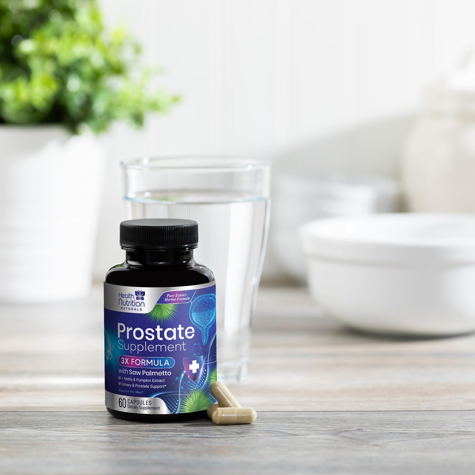 Health Nutrition Naturals Ingredient list close-up showing 1000mg formula.