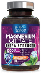 Health Nutrition Naturals magnesium citrate capsules bottle for daily use supporting muscle and nerve health