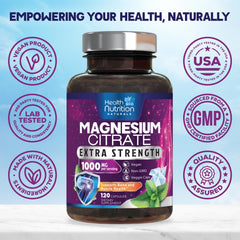 Health Nutrition Naturals label highlights high absorption citrate form