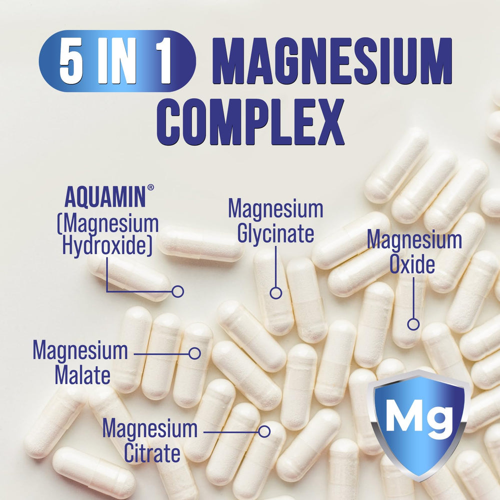 Health Nutrition Naturals Magnesium Complex bottle label showing ingredient blend.