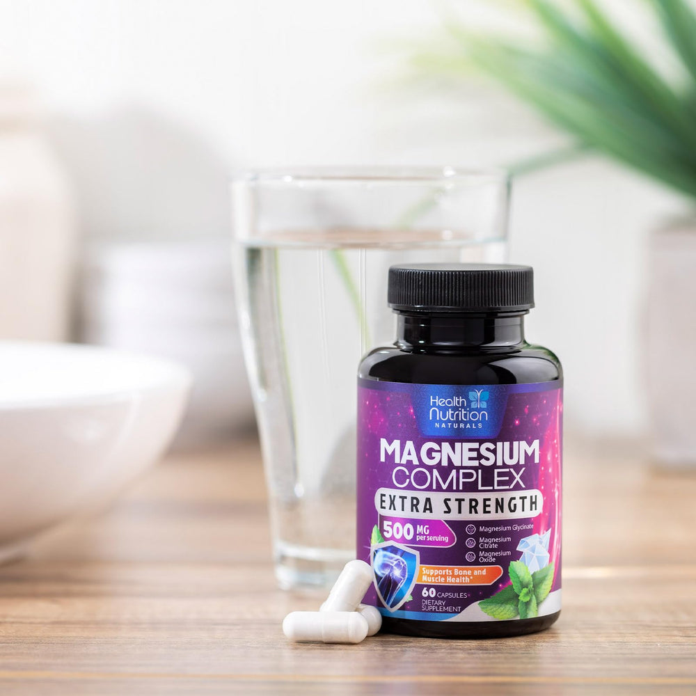 Health Nutrition Naturals Magnesium Complex fact sheet image showing ingredient forms.