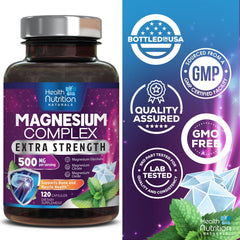 Health Nutrition Naturals magnesium glycinate forms image highlights high-bioavailability for better absorption.