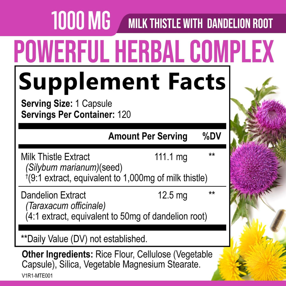 Health Nutrition Naturals Milk Thistle capsules offering daily liver support and detox.
