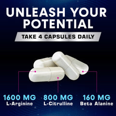 Health Nutrition Naturals Nitric Oxide Booster capsules arranged for pre-workout use.