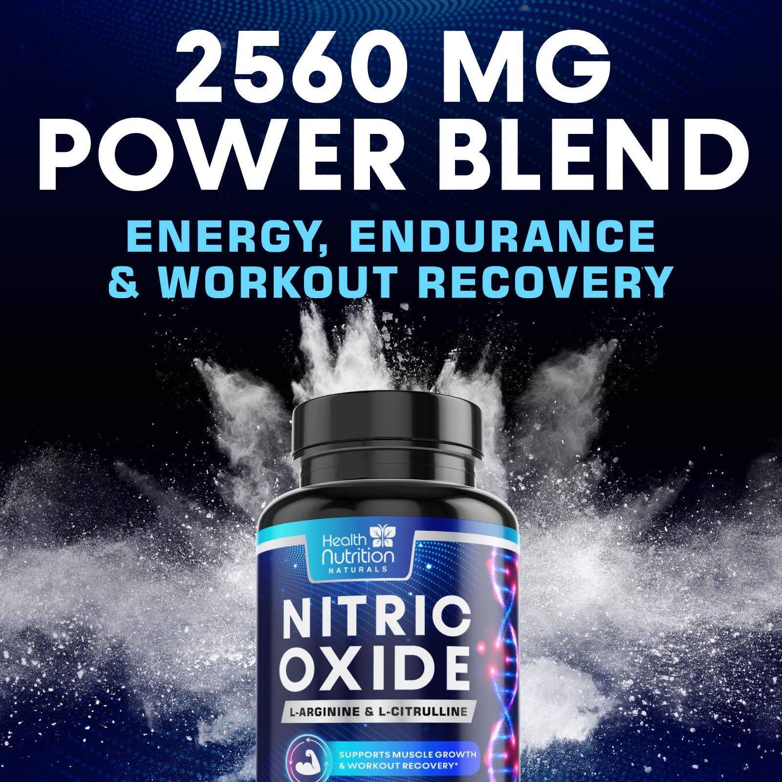 Health Nutrition Naturals Nitric Oxide Booster manufactured in a USA facility.
