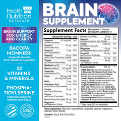 Health Nutrition Naturals nootropic capsules for daytime concentration and alertness.