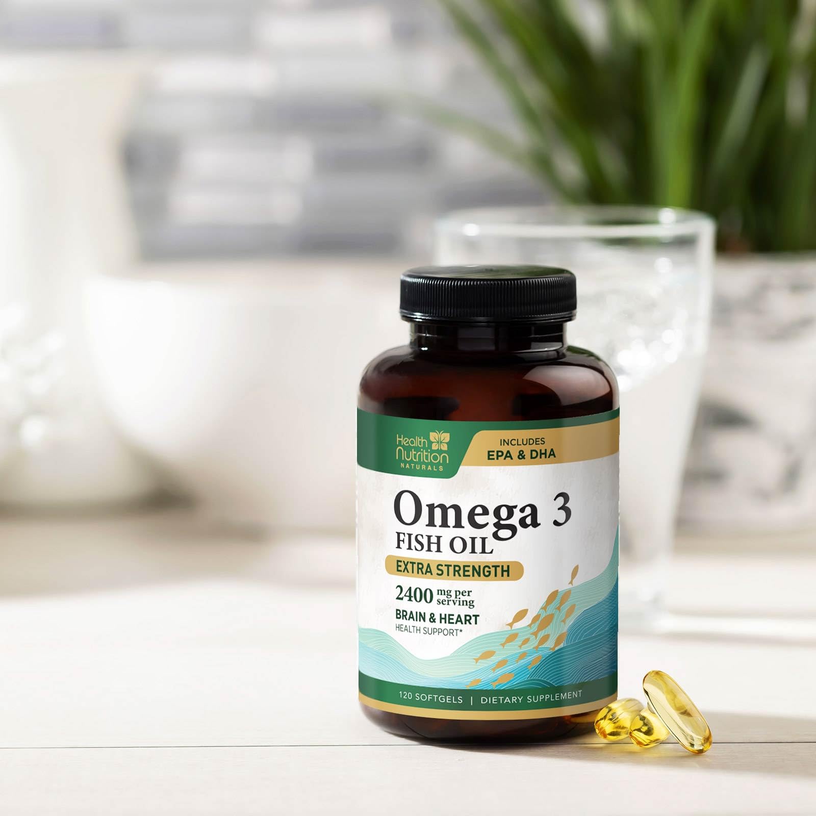 Health Nutrition Naturals Omega-3 1200mg packaging ready for travel