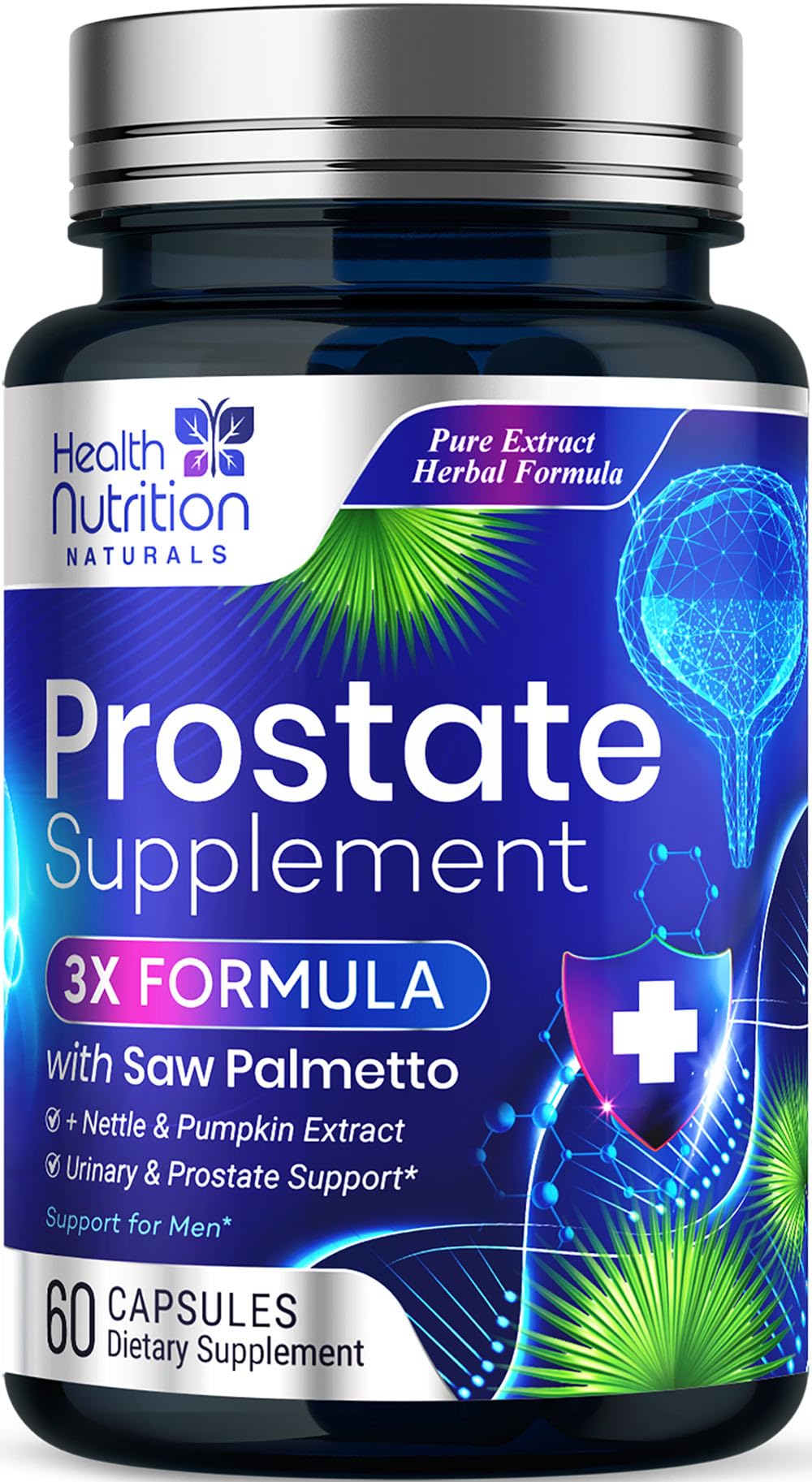 Health Nutrition Naturals Prostate Supplement bottle front promotes urinary comfort.