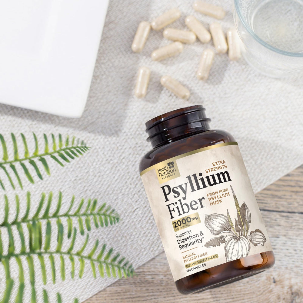 Daily-use psyllium capsules from Health Nutrition Naturals support digestion