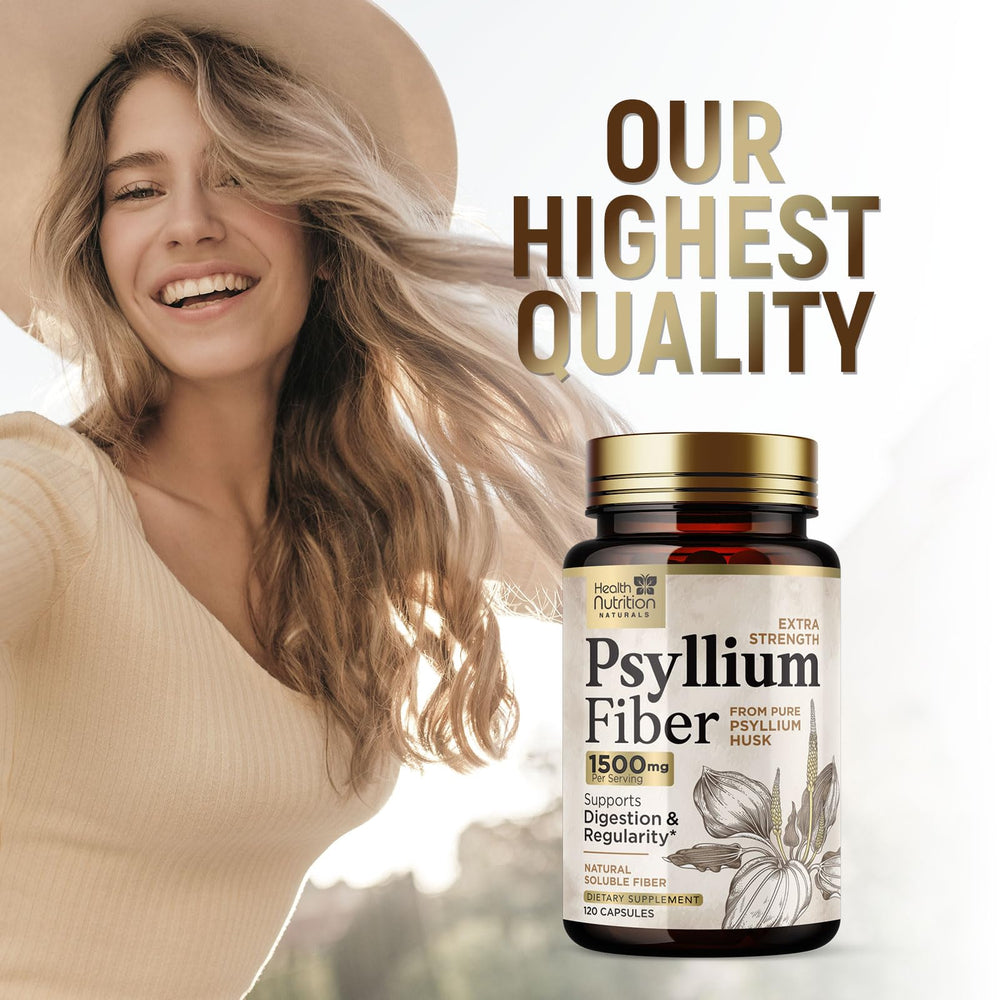 Health Nutrition Naturals psyllium husk capsules packaged for everyday wellness.