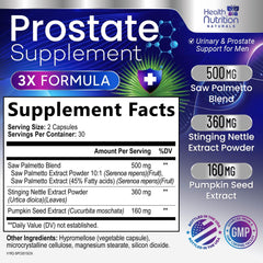 Health Nutrition Naturals Saw Palmetto close-up highlighting key herbal ingredient.