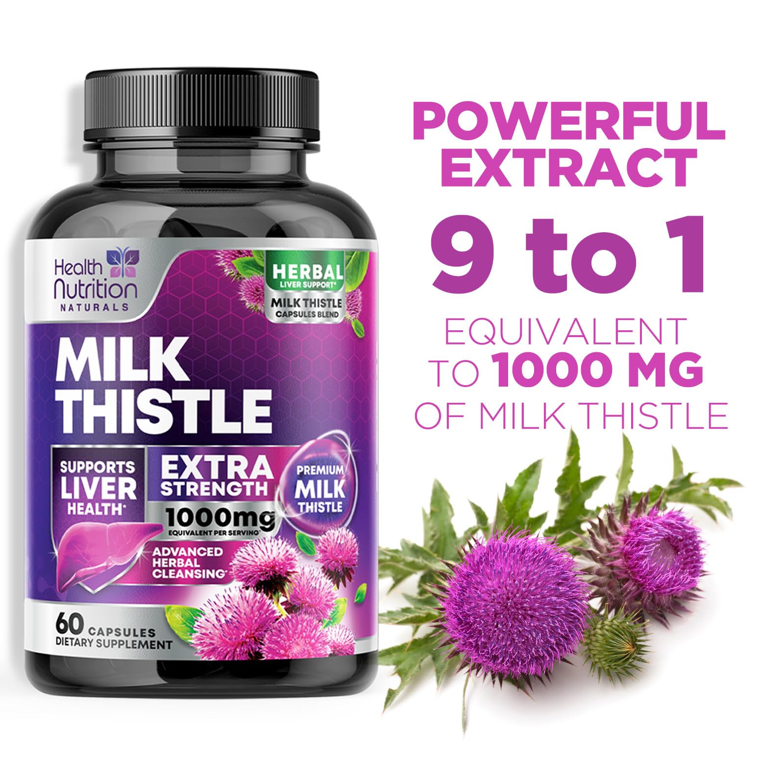 Health Nutrition Naturals silymarin marianum extract close-up with enhanced flavonoids