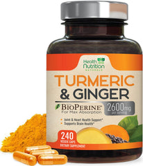 Health Nutrition Naturals Turmeric Curcumin 2600mg bottle for daily wellness