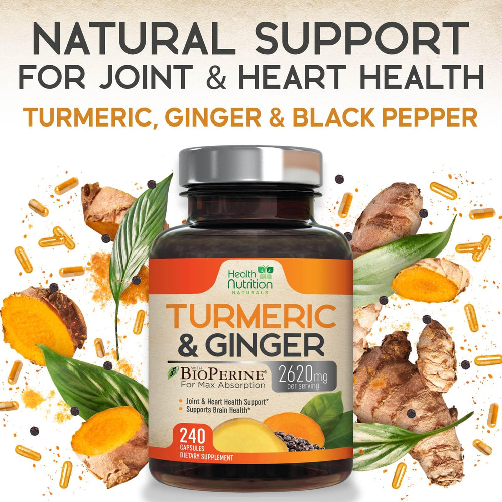 Health Nutrition Naturals turmeric-ginger blend label detail