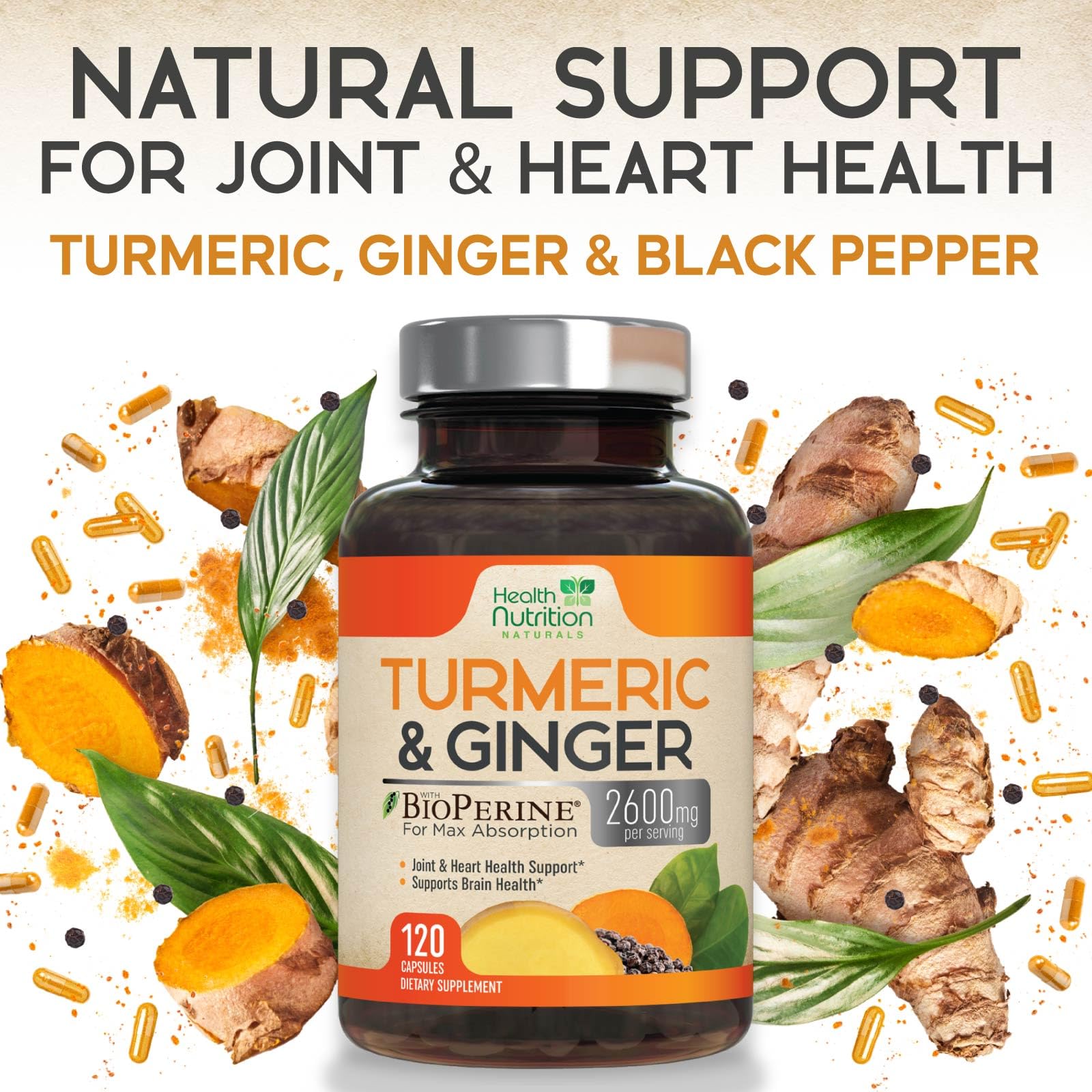 Health Nutrition Naturals USA-bottled turmeric supplement with cGMP standards