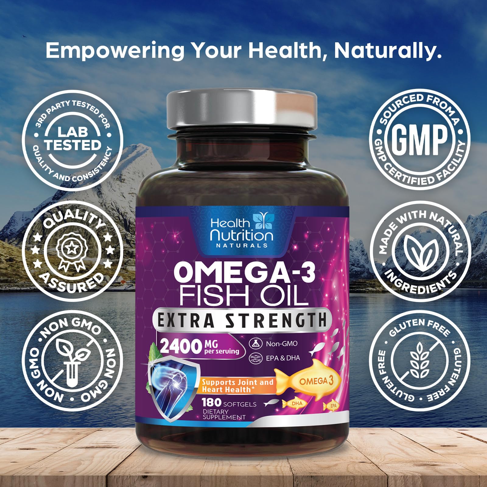Health Nutrition Naturals sustainable wild-caught anchovy sourcing visible on label