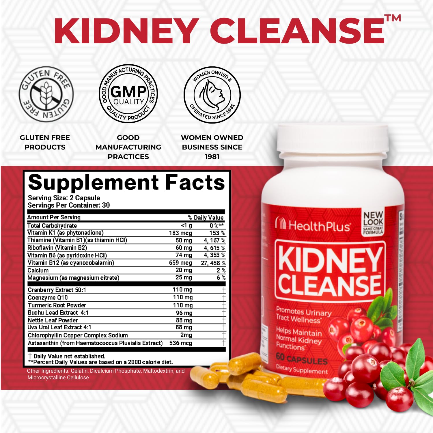 Health Plus Advanced Kidney Cleanse bottle pour showing easy dosing