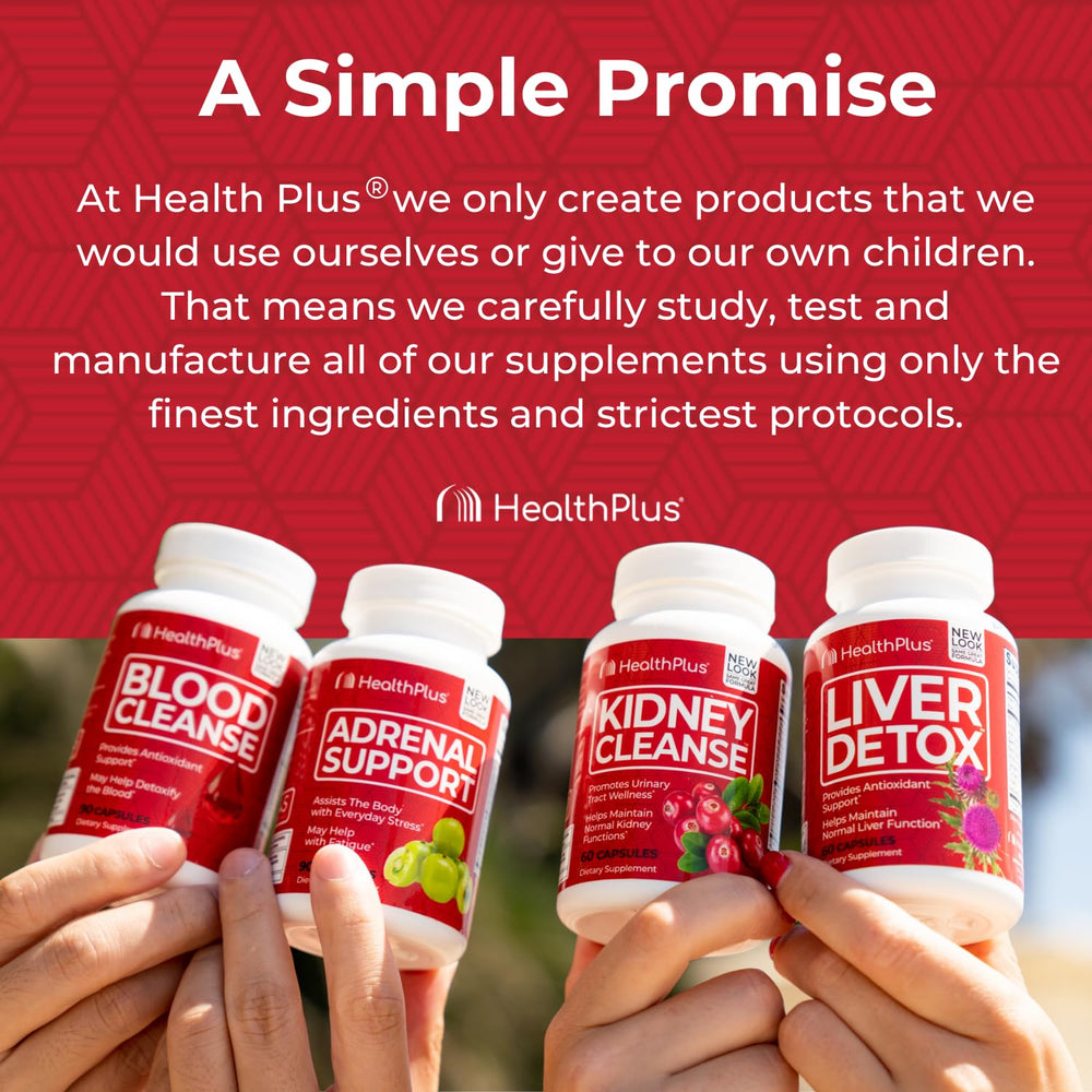 Health Plus Advanced Kidney Cleanse packaging shot with bottle and label details