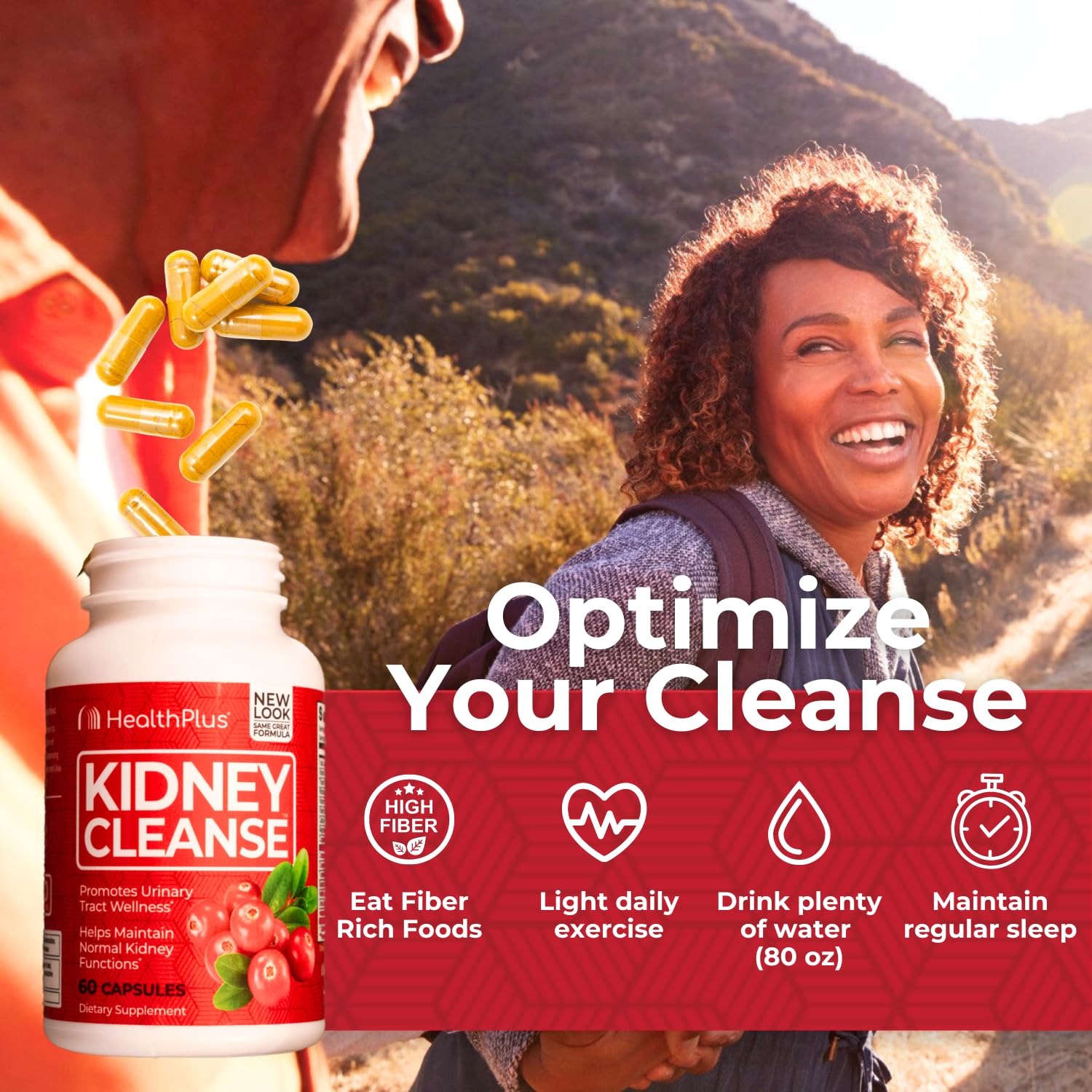 Health Plus Advanced Kidney Cleanse turmeric root highlights natural botanicals