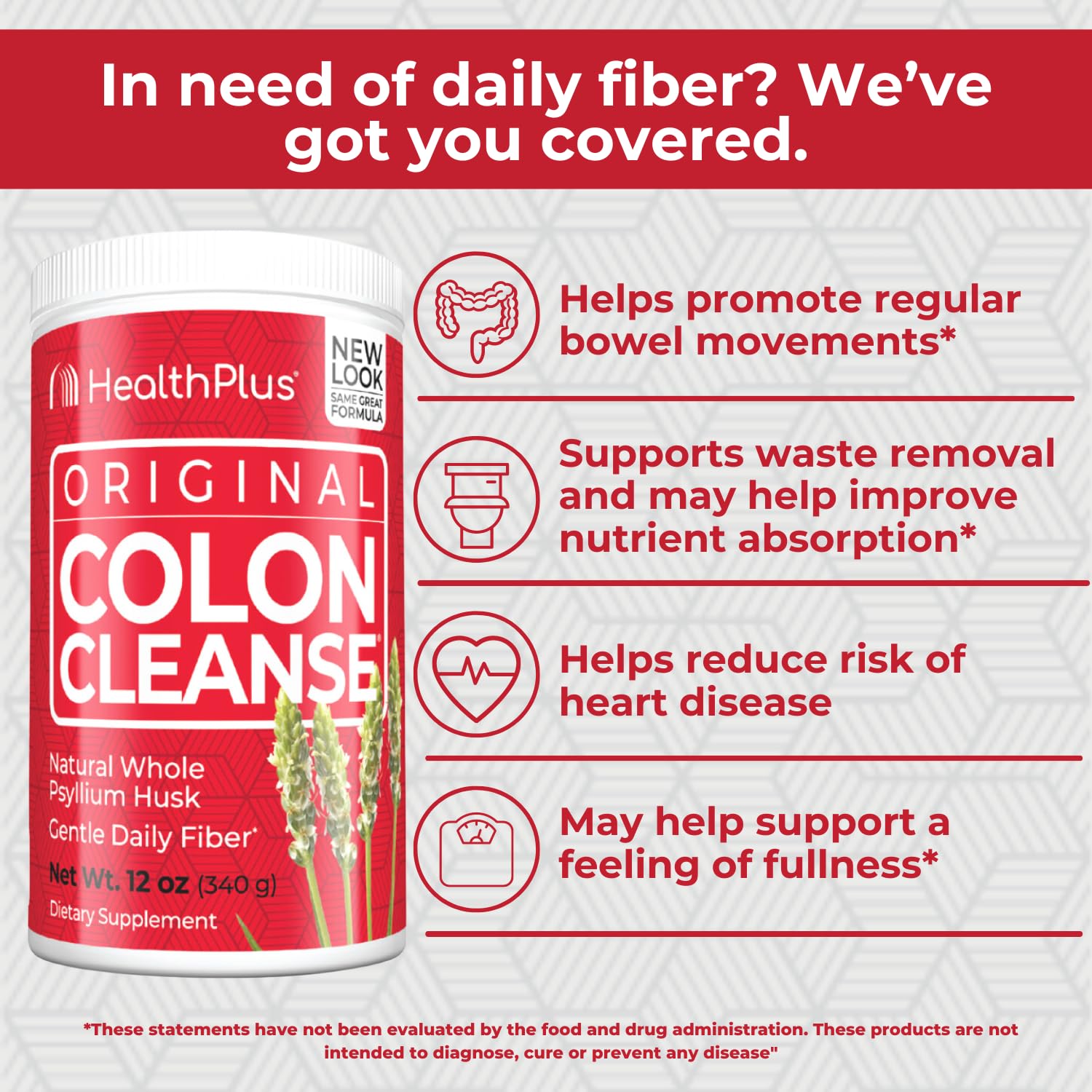 Gluten-free label on Health Plus Colon Cleanse highlighting dairy-free formula.