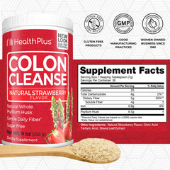 Health Plus Colon Cleanse powder-dispense shows easy, measured servings for daily use.