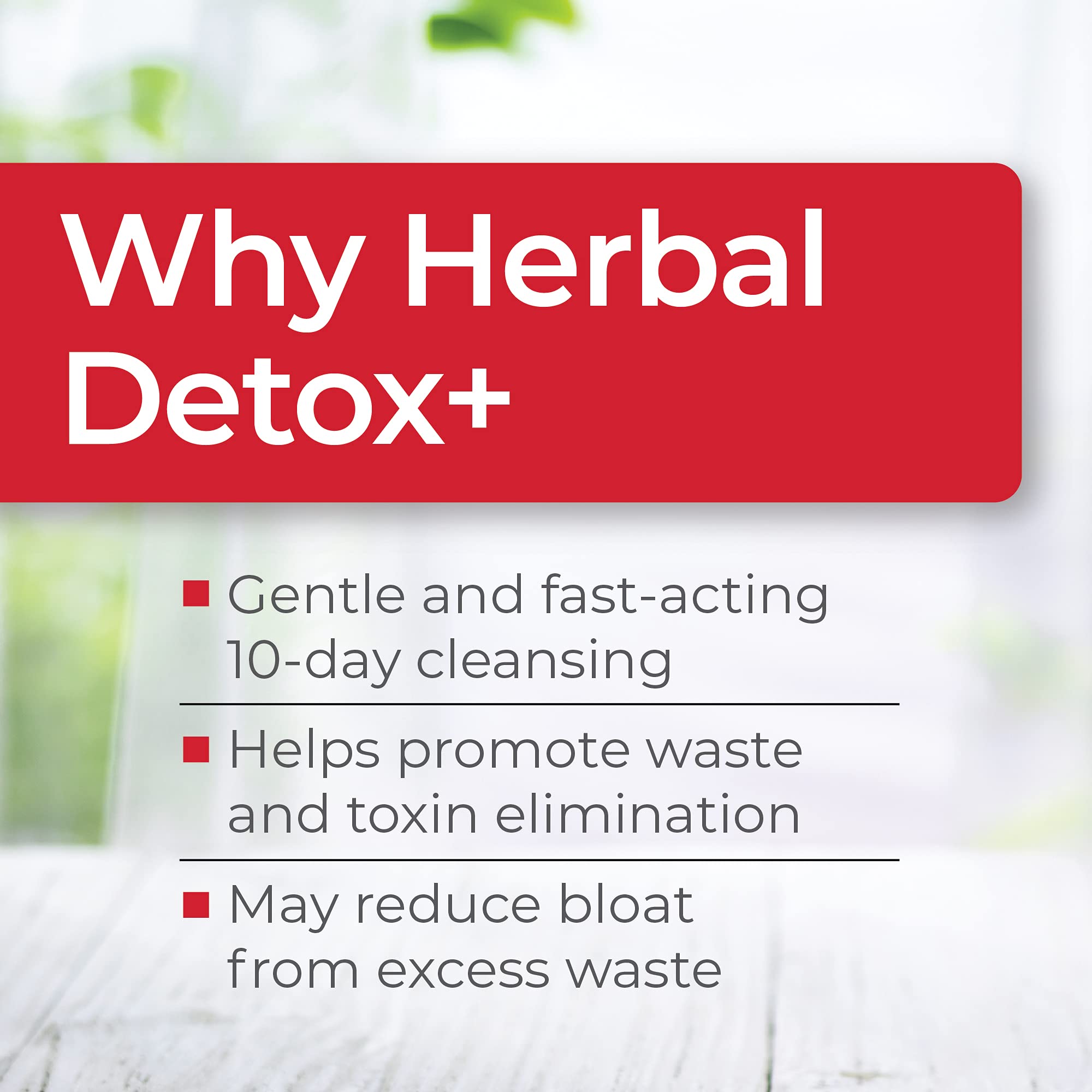 Health Plus Herbal Detox+ capsules closeup for convenient daily intake.