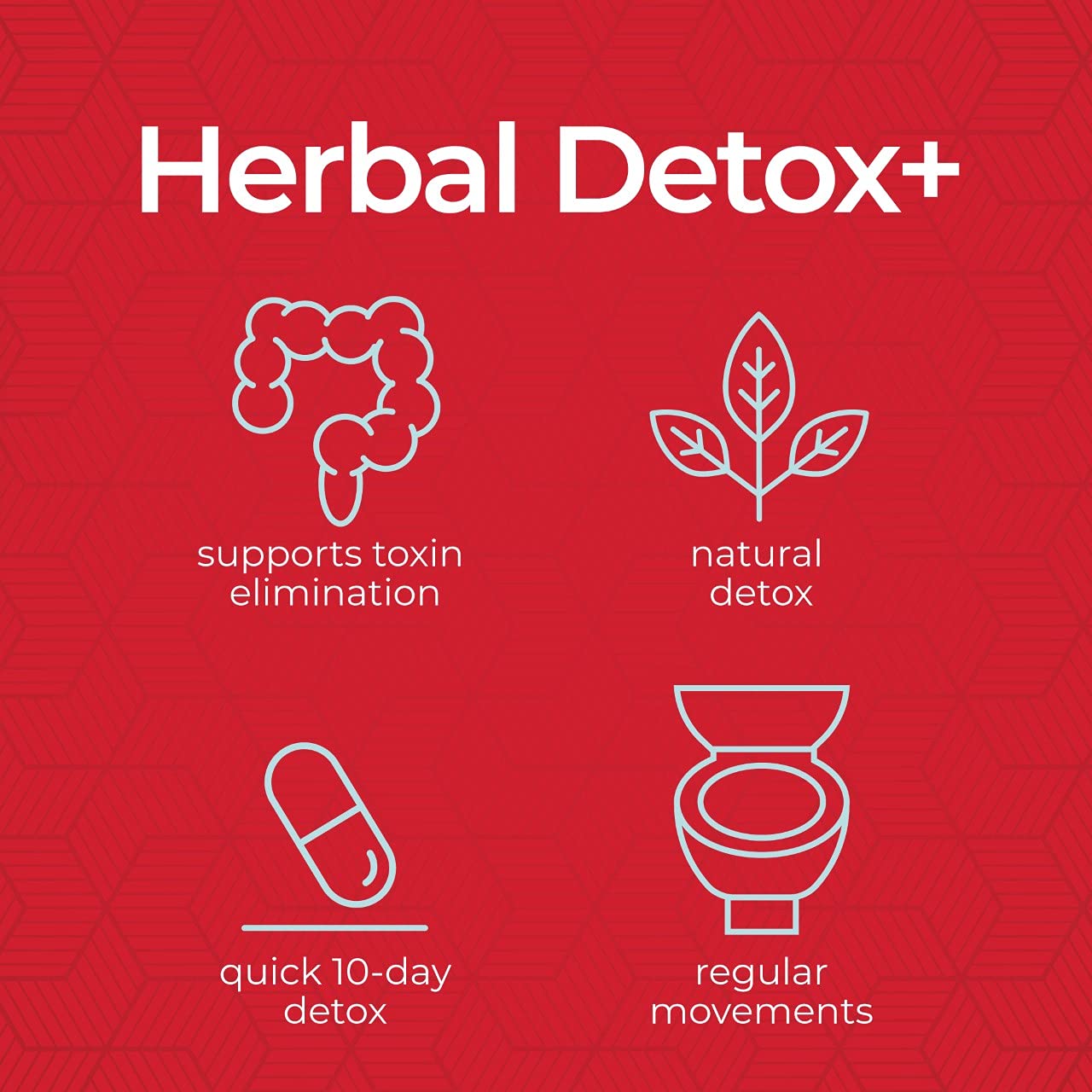 Health Plus Herbal Detox+ packaging box showing 20 servings promise.