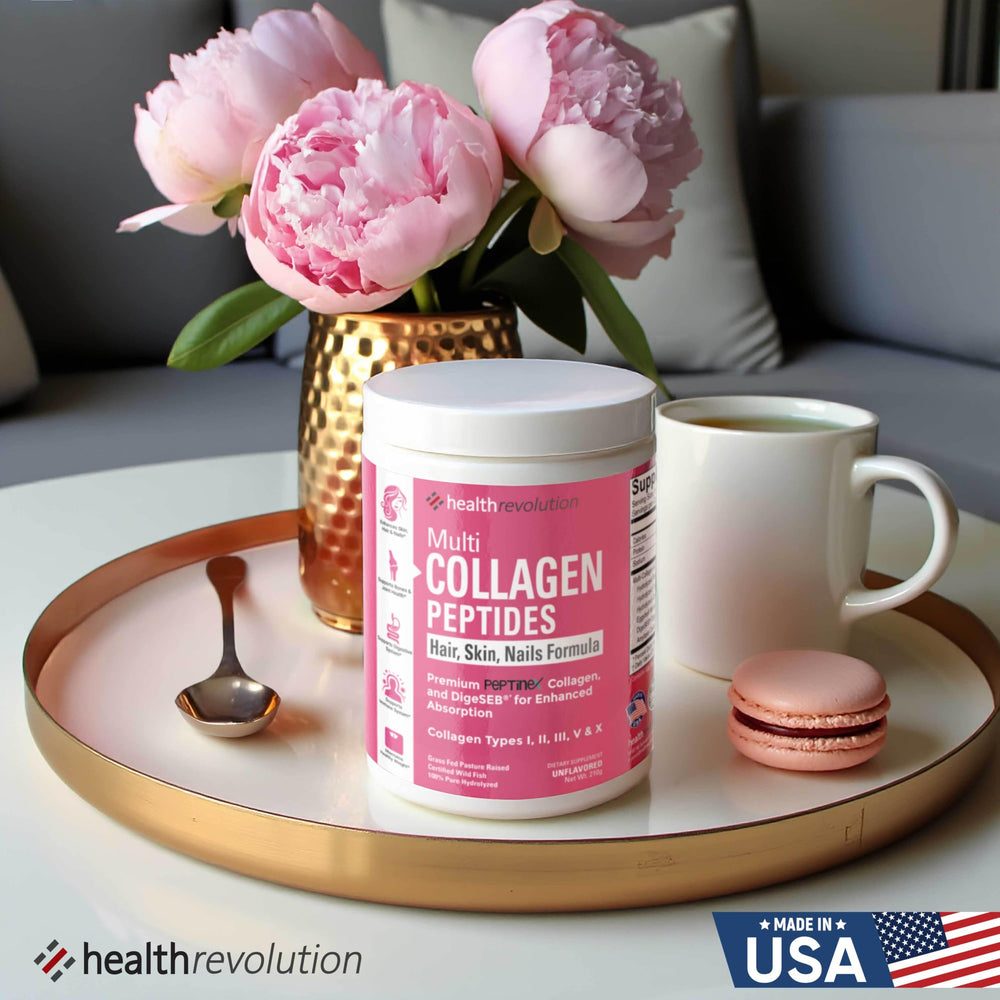 Health Revolution 210g bottle with nutrition facts highlights quality.
