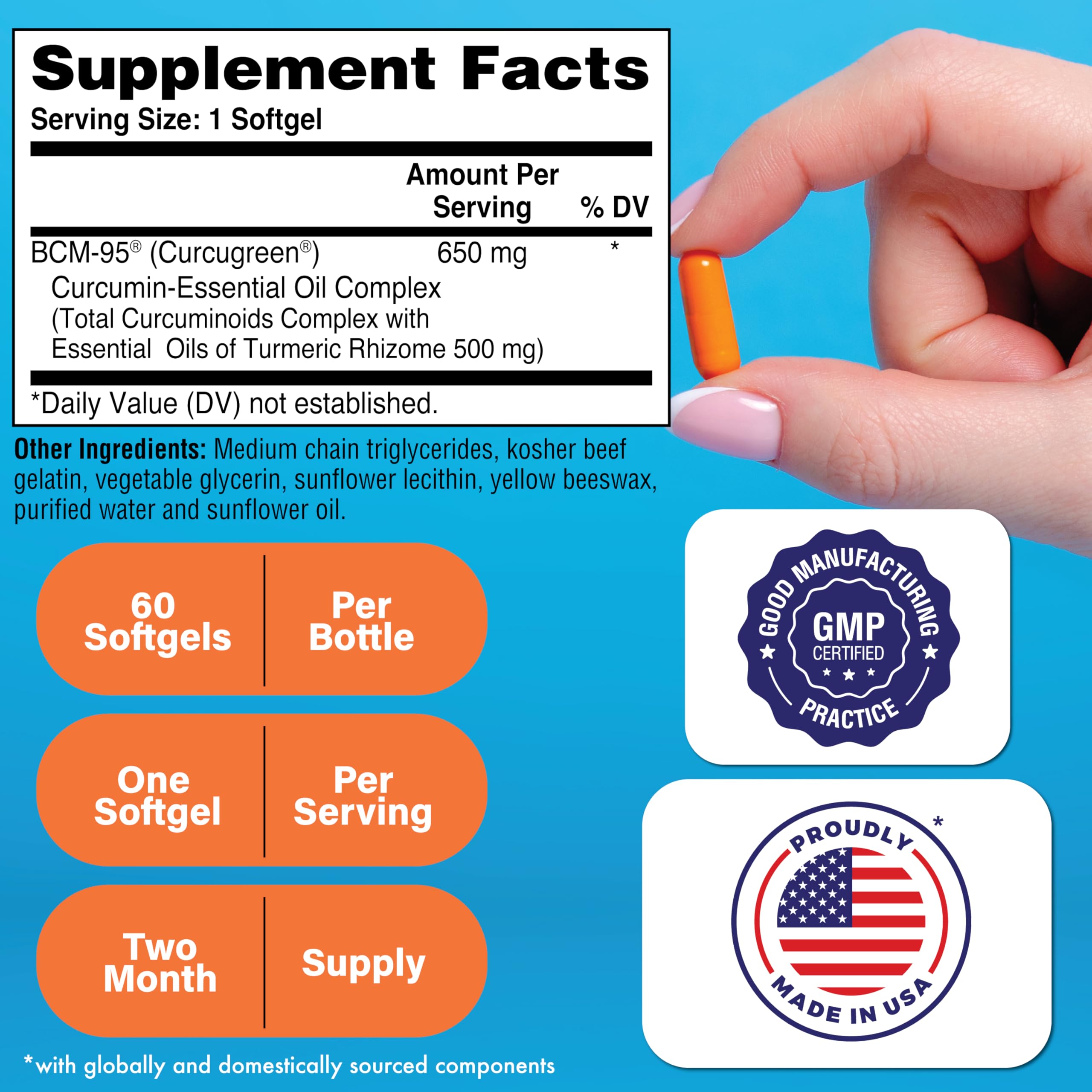 HTN curcumin capsules close-up highlighting enhanced bioavailability for everyday use.