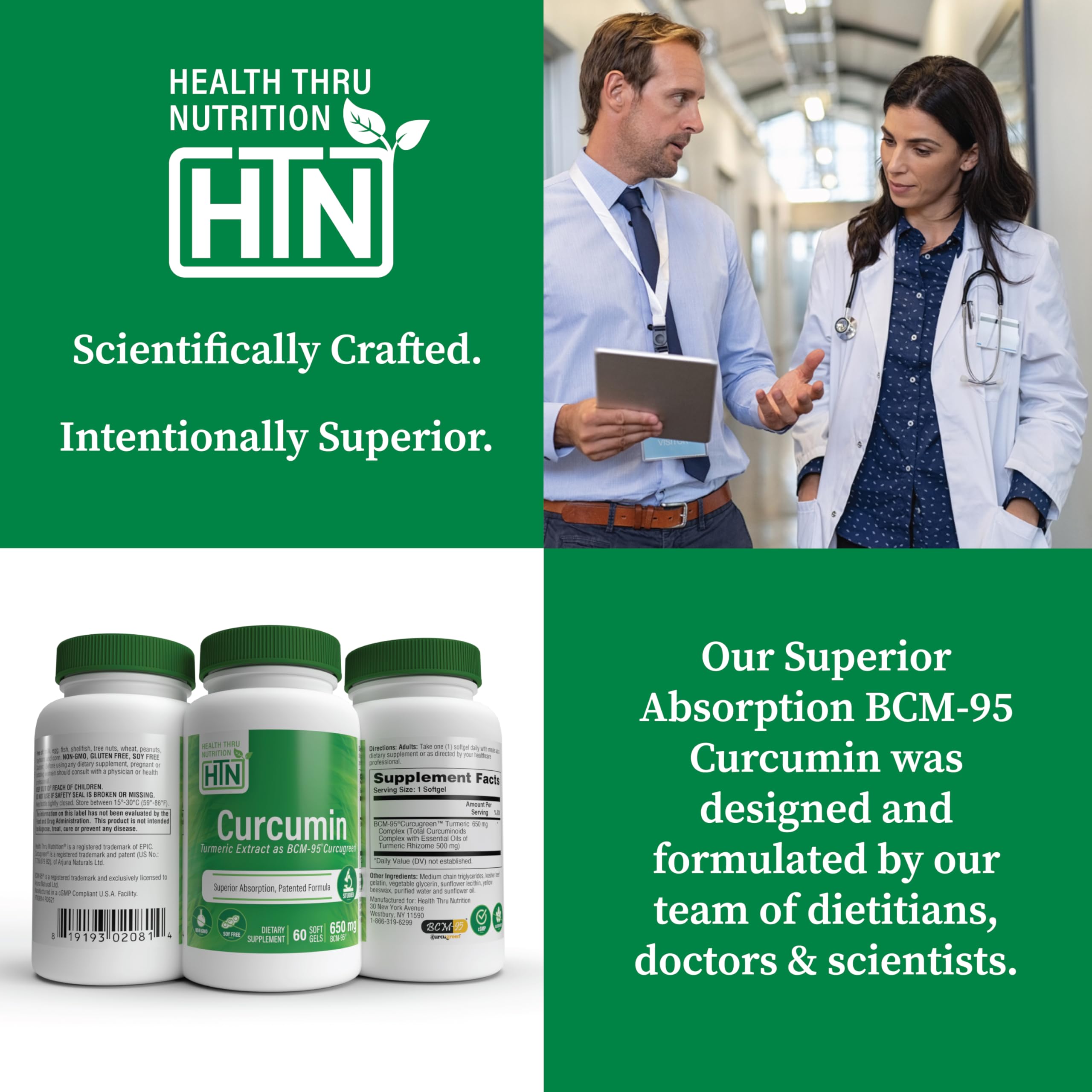 Ingredient bottle setup highlights BCM-95 Curcugreen advanced formula.