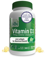 Health Thru Nutrition Vitamin D3 5000IU bottle front view for immune support potential