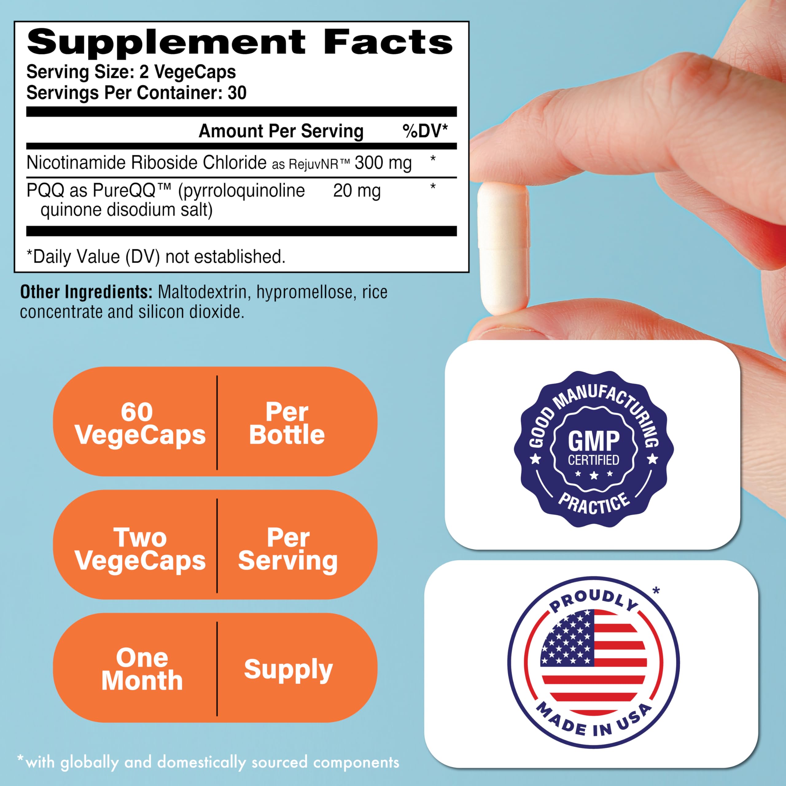 Health Thru Nutrition NAD+ Activator capsules enable daily vitality and cellular energy.