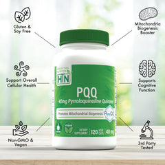 Health Thru Nutrition PQQ 40mg capsules close-up for daily routine