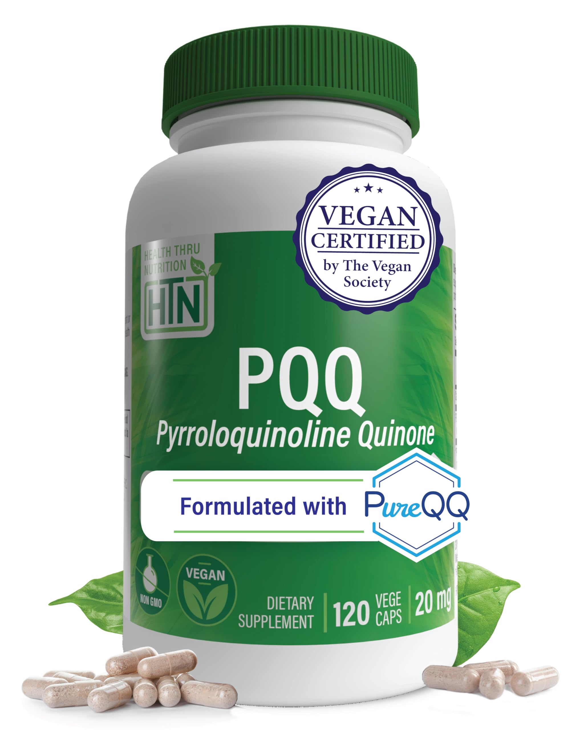 Health Thru Nutrition PQQ bottle pour emphasizes mitochondrial energy support