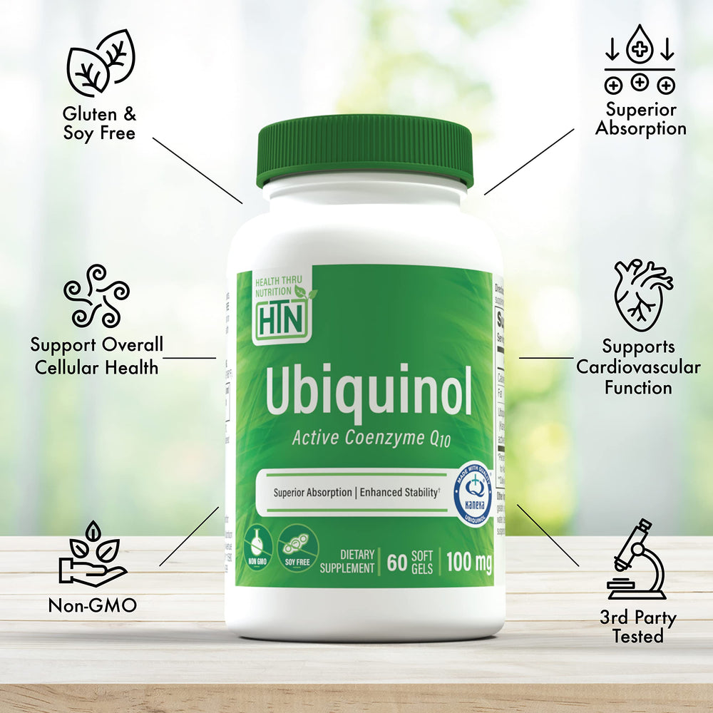 Packaging for Health Thru Nutrition Ubiquinol non-GMO 60 softgels