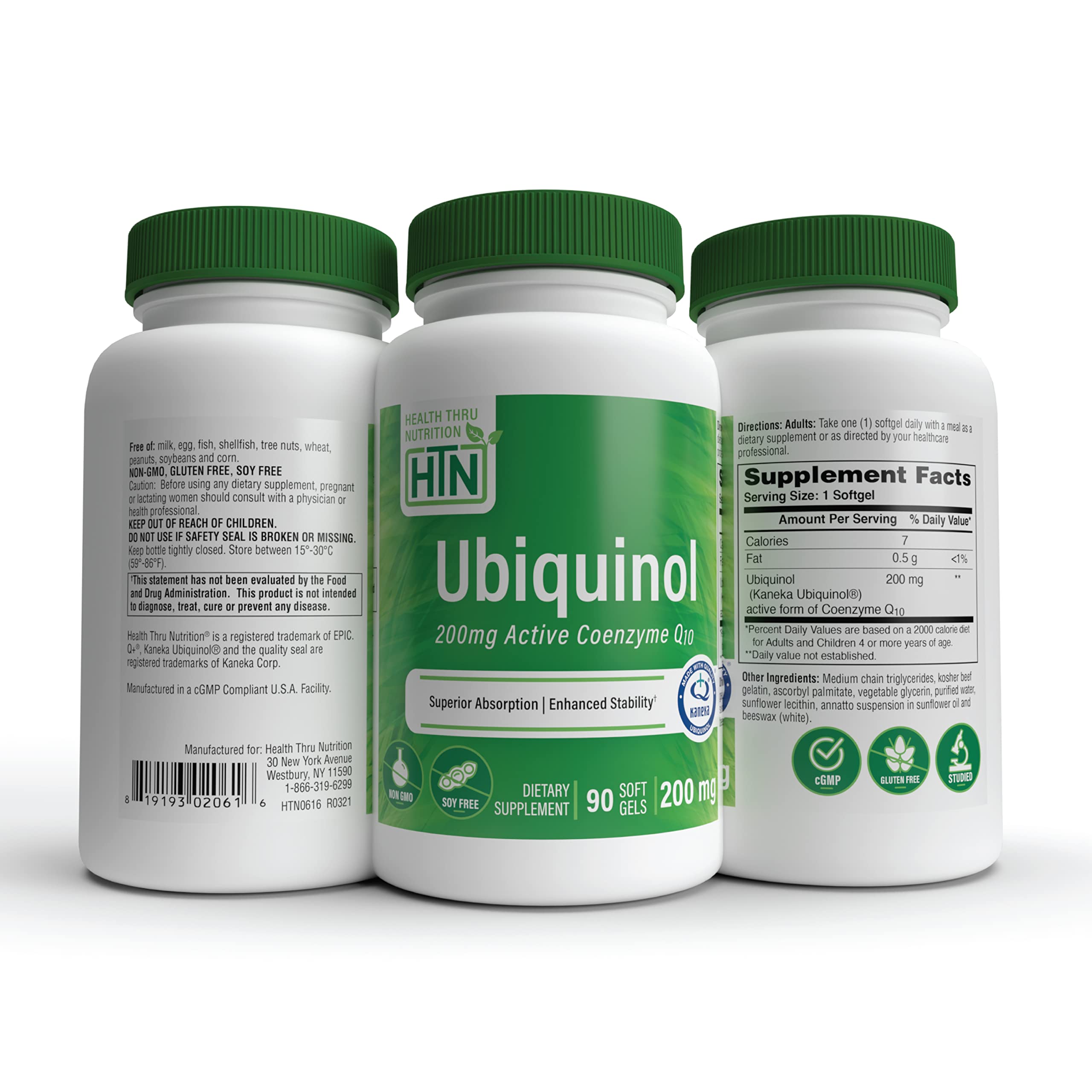 Label detail emphasizing Kaneka QH Ubiquinol quality