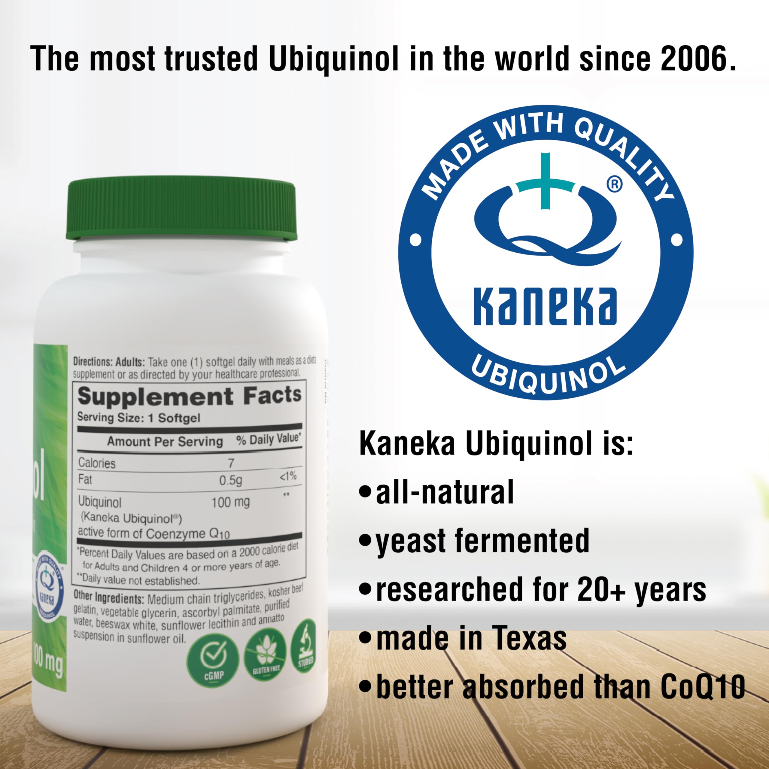 Health Thru Nutrition ubiquinol softgel capsules closeup showing smooth texture.