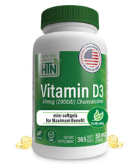 Health Thru Nutrition Vitamin D3 bottle with 365 softgels for a year