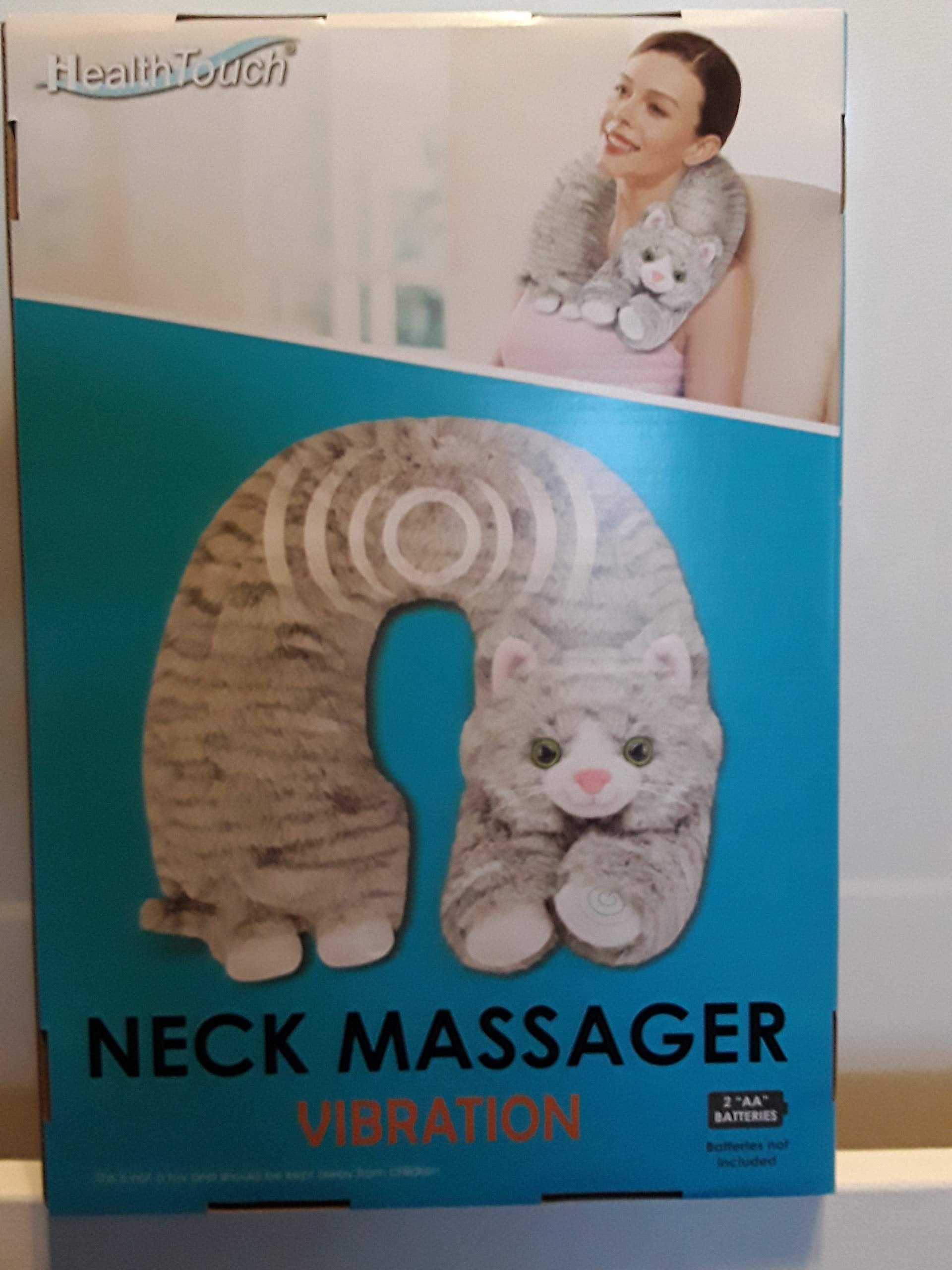 Health Touch Cat Neck Massager side view shows plush soft touch for comfort