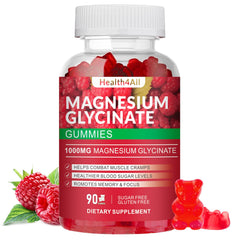 Health4All magnesium glycinate gummies bottle for daily relaxation support.