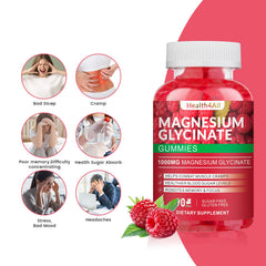 Health4All magnesium glycinate gummies package featuring 90 gummies for adults and kids.
