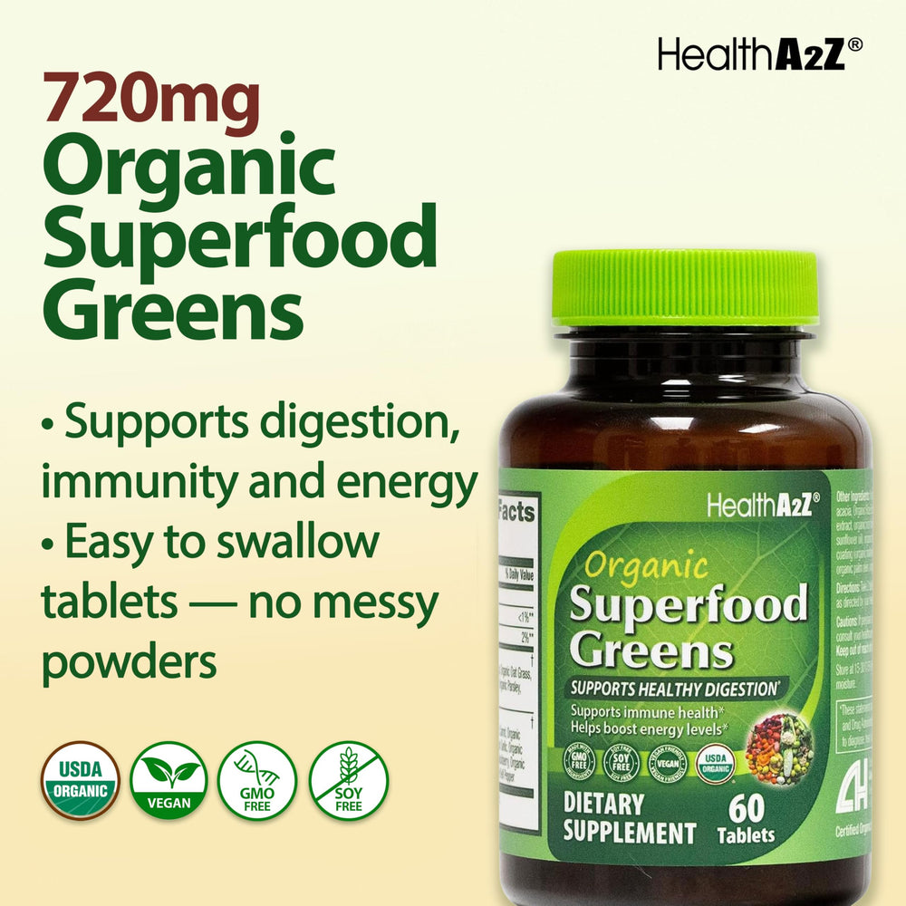 HealthA2Z Certified-organic-US-made GMP seal signals purity and safety.