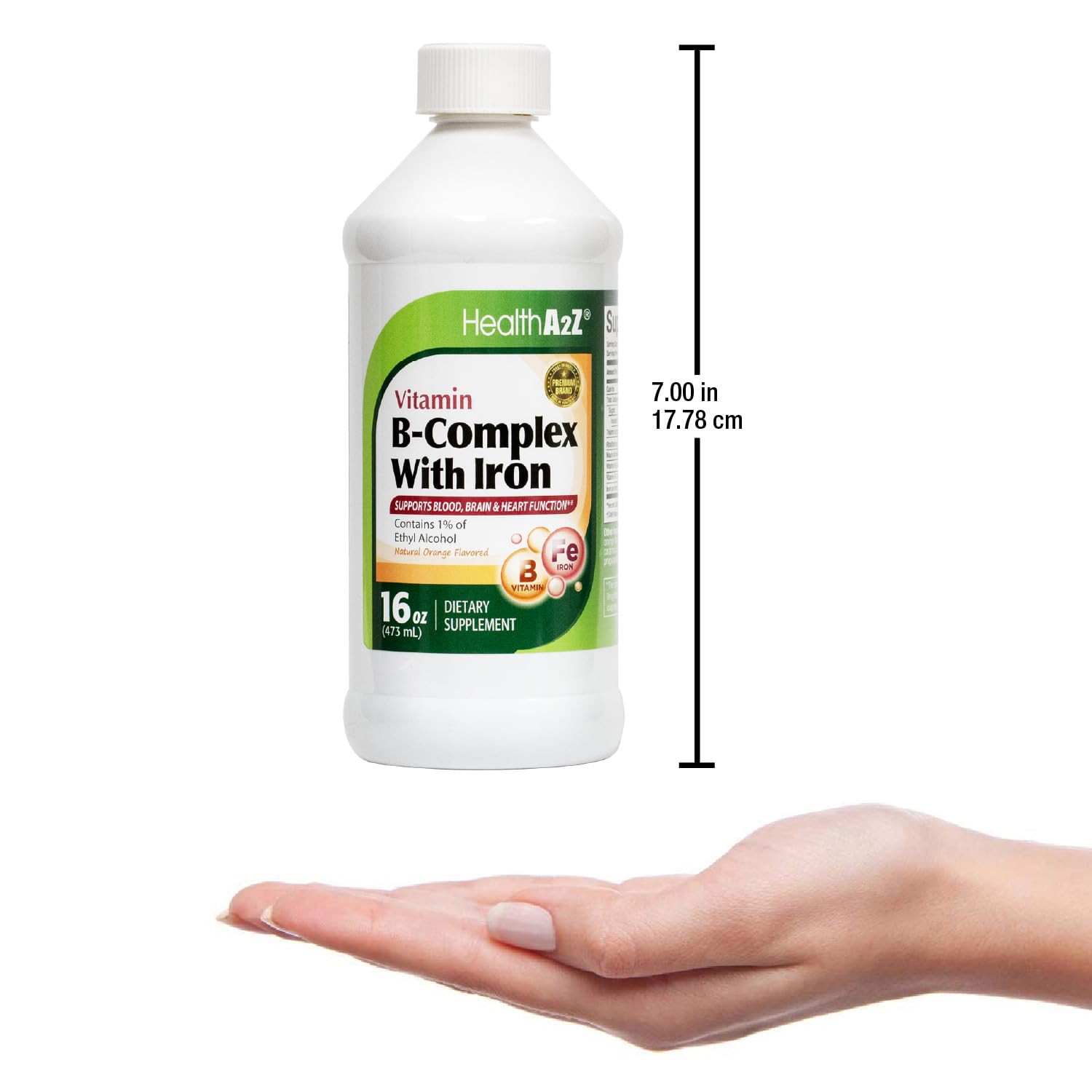 HealthA2Z orange-flavored liquid B-Complex offers a refreshing taste.