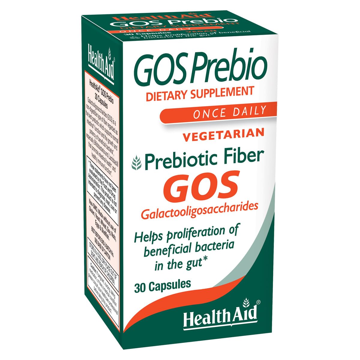 HealthAid GOSPrebio bottle front view supports daily gut-friendly fiber routine.