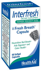 HealthAid Interfresh bottle-label shows natural ingredients for daily freshness.