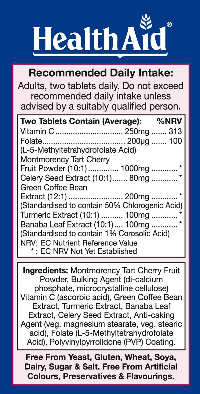 HealthAid Uriprinol Montmorency cherry detail highlighting natural antioxidant synergy