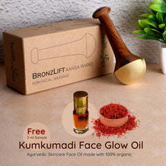HealthAndYoga BronzLift bronze mushroom cap aids precise gentle pressure on facial zones.