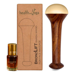 HealthAndYoga BronzLift kansa face wand with dome for facial reflexology and relaxation.